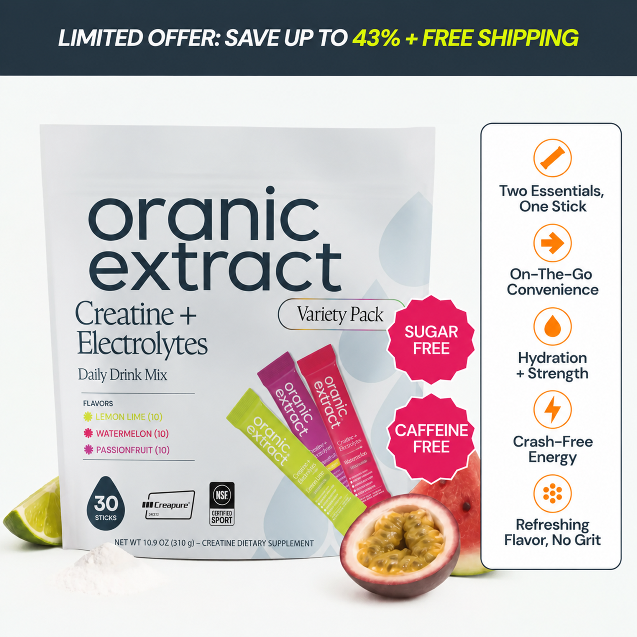 ORANIC EXTRACT® Creatine + Electrolytes Mix